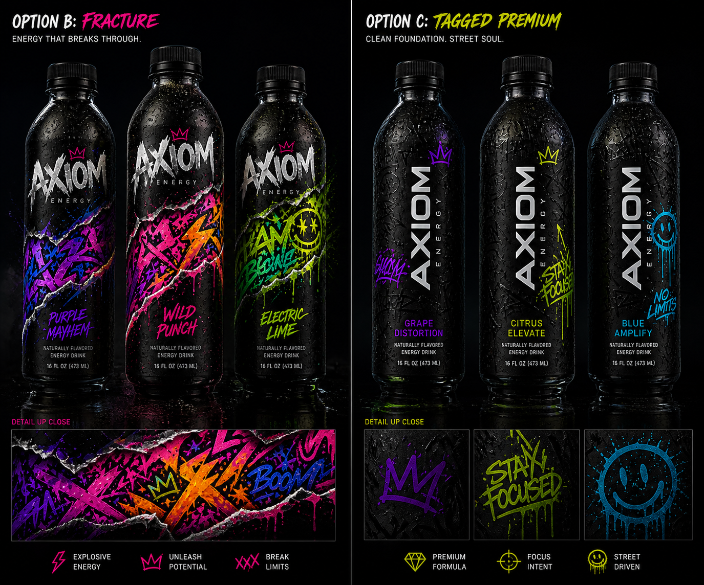 Axiom Energy — Drink lineup concepts